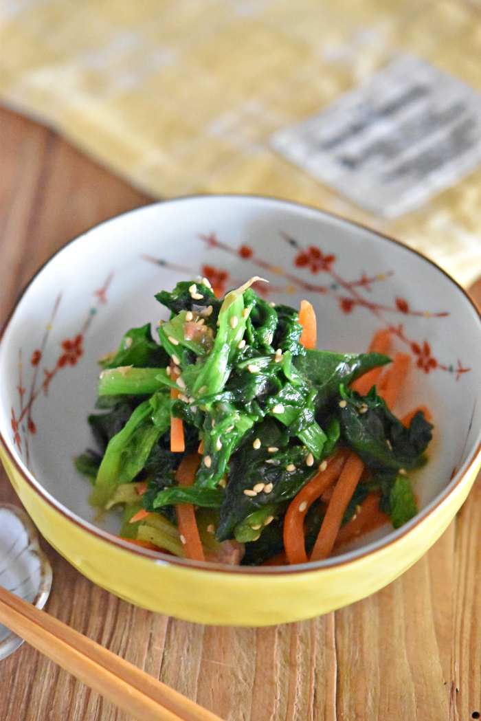 ほうれん草と人参のお浸し【作り置き】 | レシピサイトNadia