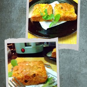 チョロリスの作ってみた!投稿(ホットケーキミックスで簡単！柿のクランブルケーキ)