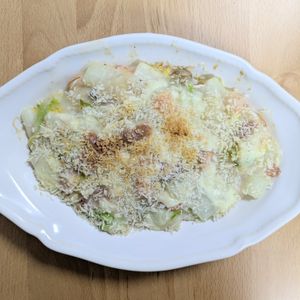 ゆいの作ってみた!投稿(【えびと白菜の和風豆乳グラタン】ホワイトソース不要で簡単♪)