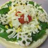 根菜とお豆のクリームクリスマスリースピザの工程4