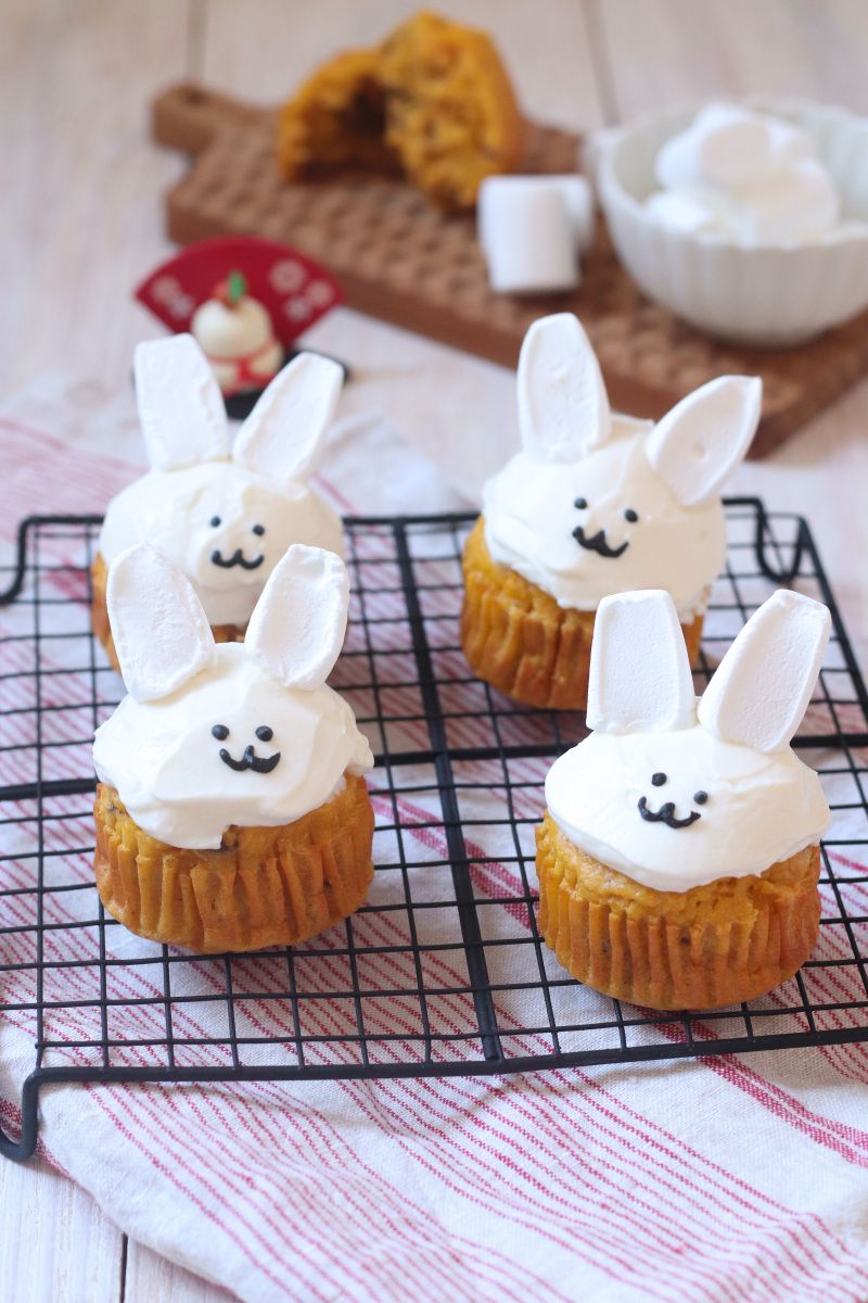 うさぎのキャロットマフィン【米粉で簡単おやつ】 | レシピサイトNadia