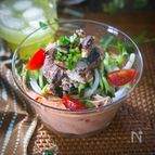 すぐ作れる♪混ぜるだけ！ ひんやり梅トマトの麻辣麺