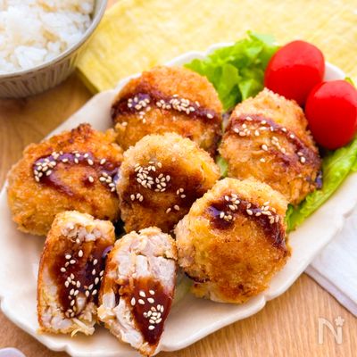 【手間抜き♡豚こまメンチカツ】カット済キャベツで時短に◎
