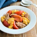 豚肉とトマトの卵炒め。中華風おかず。フライパンで簡単！