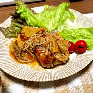 ロミミの作ってみた!投稿(安うまヘルシー♡『豆腐ハンバーグの和風きのこあんかけ』)