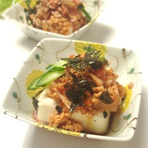 とのちゃまの作ってみた!投稿(発酵食品で免疫力up！！納豆キムチのごちそう冷奴)