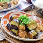 ポン酢で簡単☆『鶏もも肉となすのごまポン照り焼き』