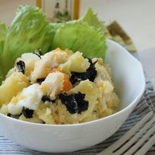 たまごと帆立のえごまポテサラ
