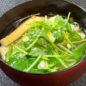 楽ラク手抜キッチン🐶🐾の作ってみた!投稿(材料３つだけ！超簡単♪三つ葉のお吸い物)