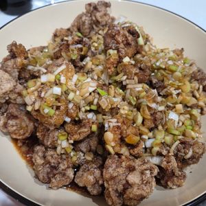 1634844の作ってみた!投稿(【食欲そそる♡豚こま唐揚げの香味だれ】ご飯がもりもり進む！)