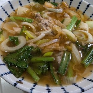 たかし（娘2人）の作ってみた!投稿(レンジで！さば缶と小松菜のキムチチゲ風【美容】【健康】)