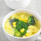 【冷凍野菜で簡単】ブロッコリーと卵の中華風スープ