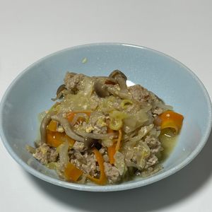 しんやの作ってみた!投稿(調味料全部大さじ1！＊野菜とひき肉の卵炒め＊)