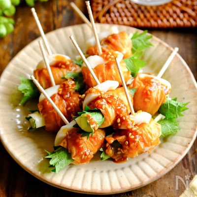 ふふおつまみ【ちくわの青じそチーズ巻き】やみつきにんにく味