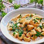 【らくレピ】＊高野豆腐とひき肉のニラ麻婆風＊辛味無し