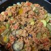 258439の作ってみた!投稿(豚ひき肉となすとオクラのドライカレー風煮込み)