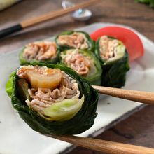 豚キムチのレタス巻き