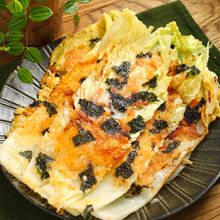 葉っぱを切らずにそのままドーン！【海苔チーズの白菜チヂミ】