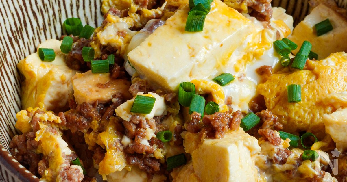 【包丁・まな板不要】くずし豆腐の卵とじ丼！忙しい日のお助け丼