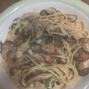 1015810の作ってみた!投稿(ほうれん草とベーコンのクリームパスタ)