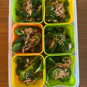makiの作ってみた!投稿(レンジで簡単《ツナピーマン♡白だしにんにくサラダ》)