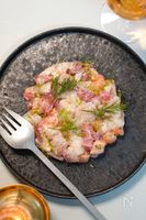 鮮やかで見た目も味も楽しい‼︎『刺身盛りカルパッチョ』