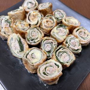 たかやの作ってみた!投稿(【豚ロースの大葉チーズミルフィーユ巻き巻き】ジューシー♪)