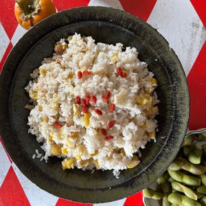 Memento-MORIの作ってみた!投稿(栗とクコの実・松の実の釜飯)