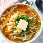 もやし１袋で味噌バタコーンもやらぁ。(もやしラーメン風)