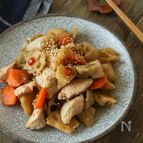 【食材３つ】鶏むね肉と根菜のきんぴら