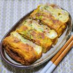 冷凍してた焼豚で「焼豚とネギの塩玉子焼き」