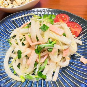 かさやの作ってみた!投稿(5分で簡単！大根とハムのマヨポンサラダ)