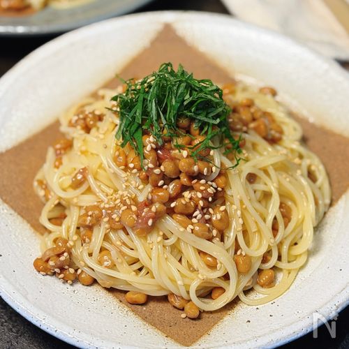 【納豆の梅しそ和風冷製パスタ】さっぱり×ネバネバ！栄養満点♡