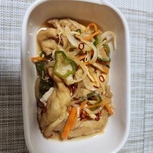 とももの作ってみた!投稿(ヘルシーさっぱり和食🥗油揚げの甘酸っぱ～い南蛮漬け🤩)