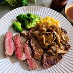 【まいたけ下味冷凍】きのこの旨味しっとり牛肉ステーキ肉！