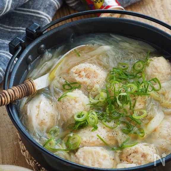 からだぽかぽか。ふわふわ鶏団子のしょうが春雨スープ【ヘルシー
