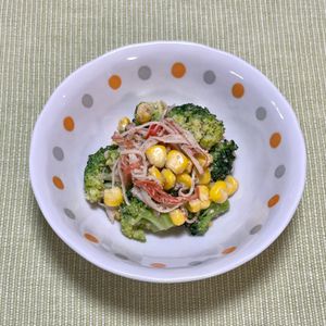 キャピタンの作ってみた!投稿(【ブロッコリーとカニカマのごまマヨサラダ】間違いない美味しさ)