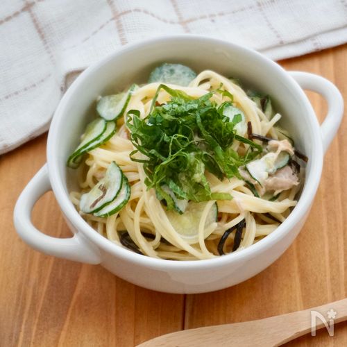 旨味爆発！塩昆布ツナの和風サラスパ