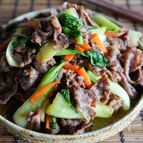 簡単！激うま♡牛肉と青梗菜のオイスターソース炒め