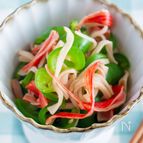 レンジで簡単♪ピーマンとカニカマの麺つゆ和え