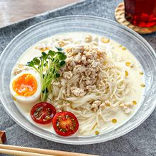 【鶏ひき肉の冷やし豆乳そうめん】簡単ヘルシ〜!さっぱり!
