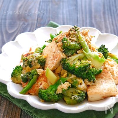 ブロッコリーと豆腐のマヨチャンプルー