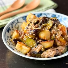 【ご飯が爆速進む⭐︎豚こまじゃがの麻婆茄子