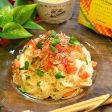 【コーンスープと相性抜群!!】さっぱりトマトツナそうめん