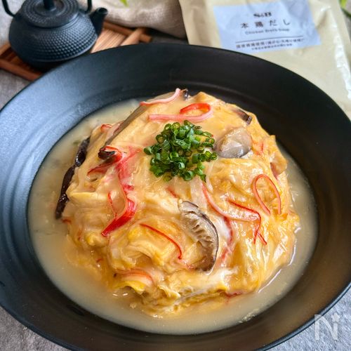 簡単コツあり♡ふわとろ卵としいたけの濃厚鶏白湯天津飯