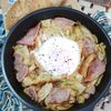 M＊Pの作ってみた!投稿(パパっと野菜おかず♪春キャベツのケチャップ炒め巣ごもり風)