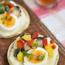 彩り夏野菜マリネのチーズトースト