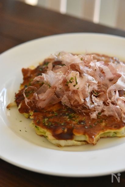 白菜とツナのネギ塩お好み焼き