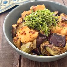 【2食材で脱マンネリ】厚揚げとなすのハニーマスタード味噌炒め