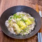蒸し茄子の鶏そぼろ生姜あんかけ